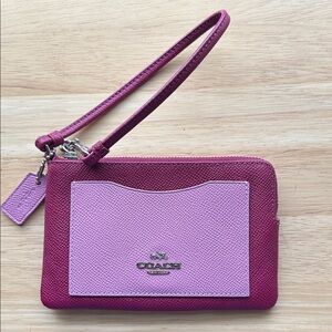 Coach Two-Tone Pink Wristlet